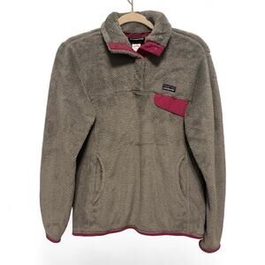 Patagonia Re Tool Snap T Fleece Pullover Women Medium Gray Pink Gorpcore Outdoor